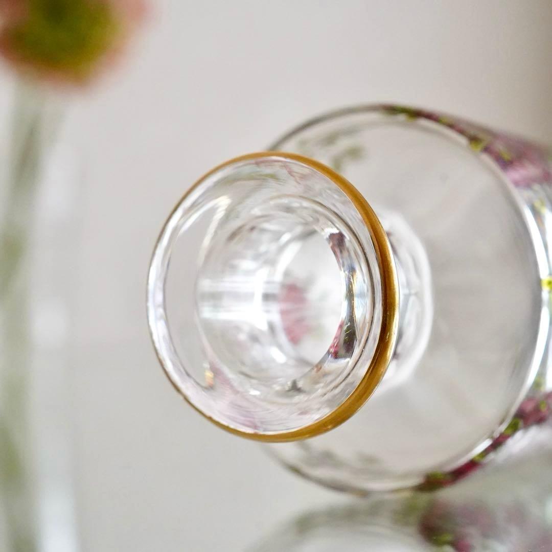 極希少 オールドバカラBACCARAT 香水瓶 M 薔薇エナメル彩 ルビーの指輪