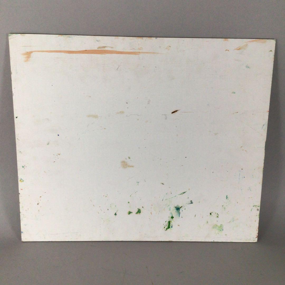 No3652 額装　作者不詳　油彩画　港図　F8 紙箱付　洋画　風景画　送料無料