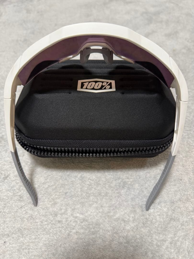 100% SPEEDCRAFT マットホワイトブルーレンズ　ワンハンドレッド