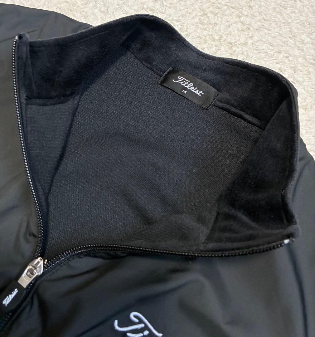 【美品】Titleist タイトリスト ナイロンベロアジャケット 黒 M