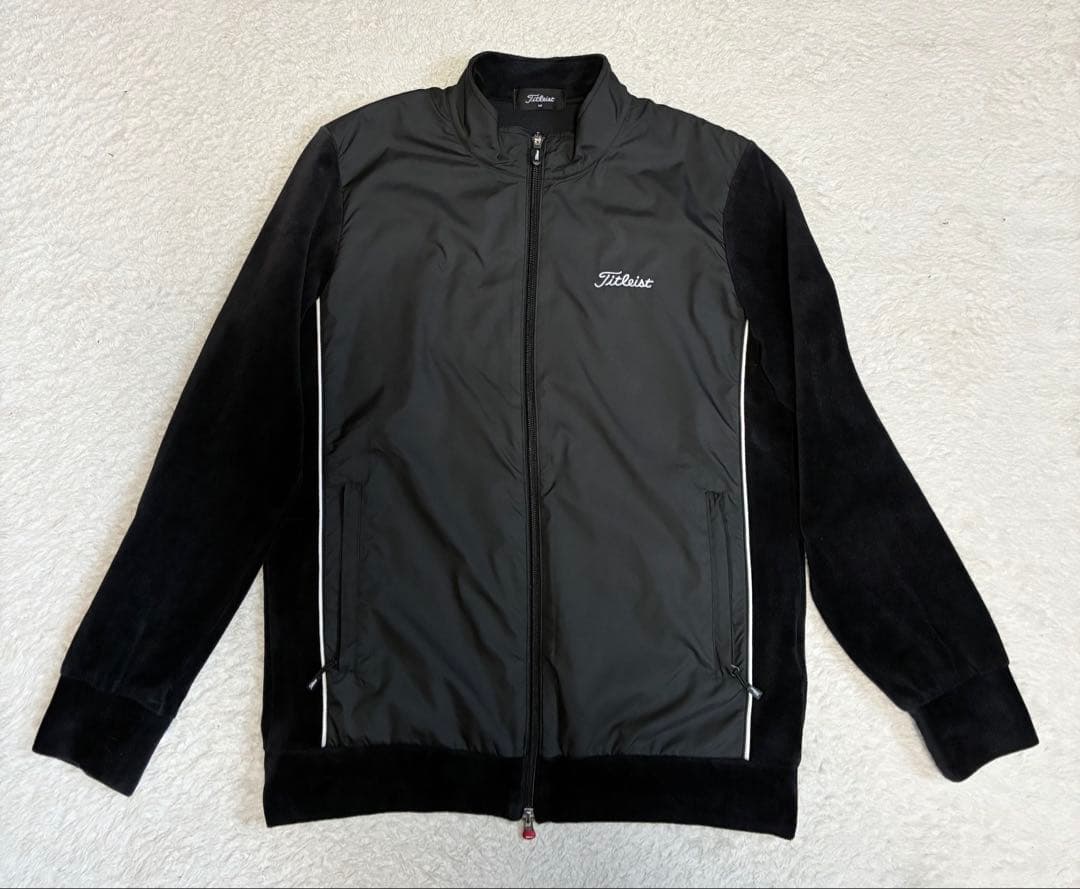 【美品】Titleist タイトリスト ナイロンベロアジャケット 黒 M