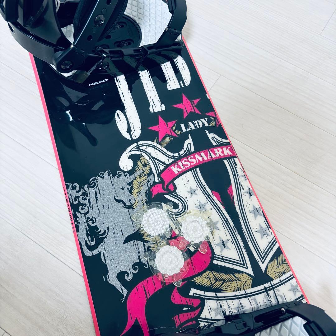 キスマーク 146cm ロッカー 2点セット レディース 初心者　スノーボード