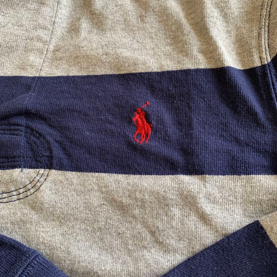 POLO RALPH LAUREN ラガーシャツ XSネイビー/グレー