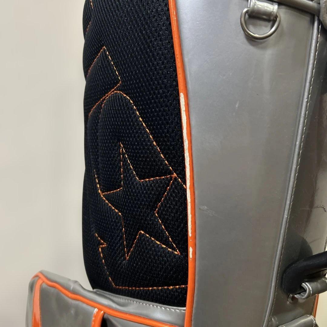 p*1様 アッタス　スタンド式キャディバッグ 　シルバー×オレンジ