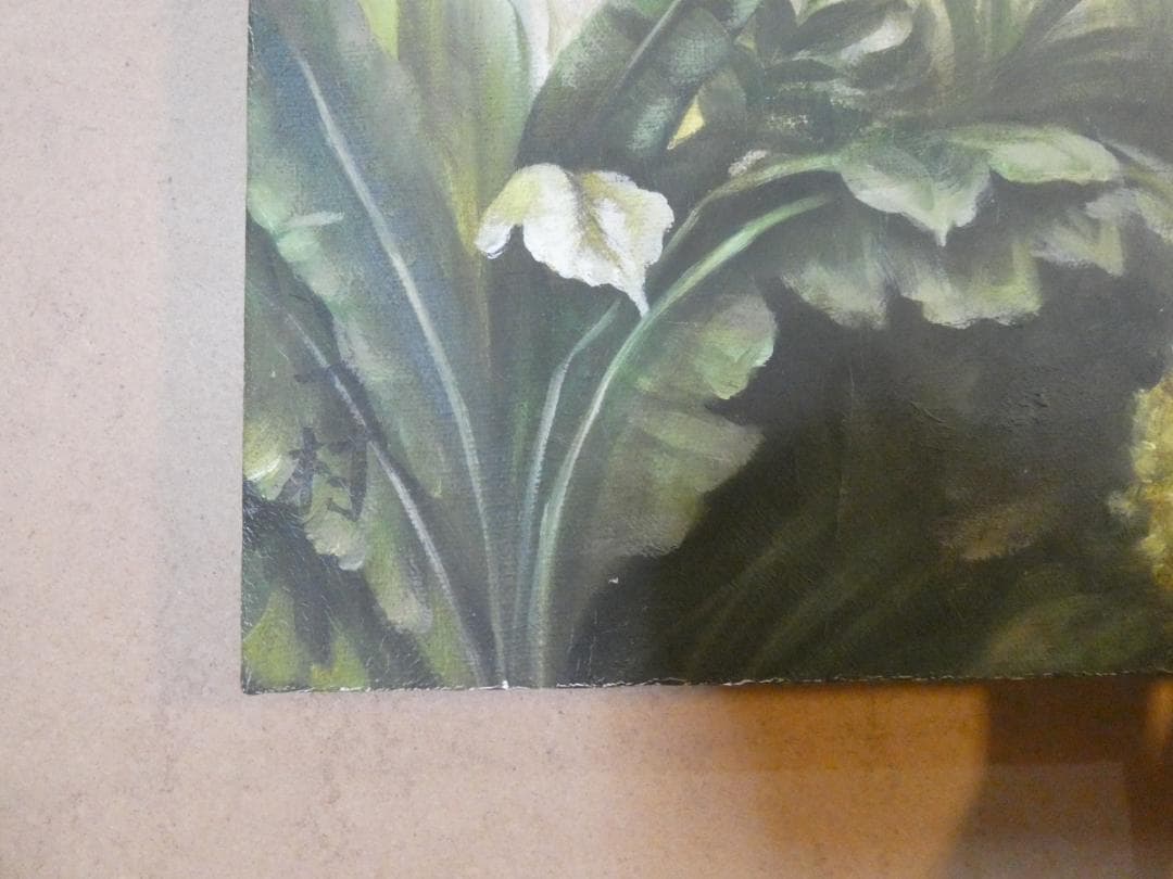 大型絵画 風景　額付き　田中一村　【芭蕉】手描き　80×40cm