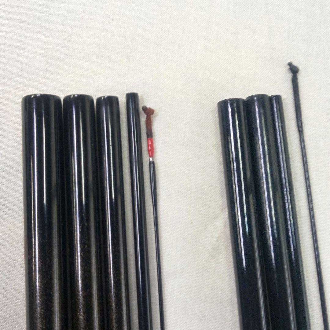カーボンへら竿2本セット　 ダイワ陽舟硬式17&三四郎12竹グリプ