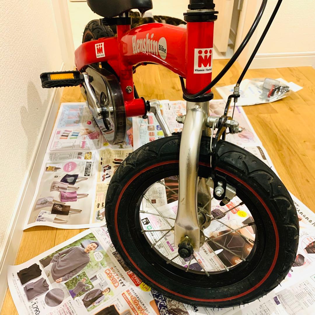 へんしんバイク 12インチ レッド スタンド・ペダル・説明書・工具付き