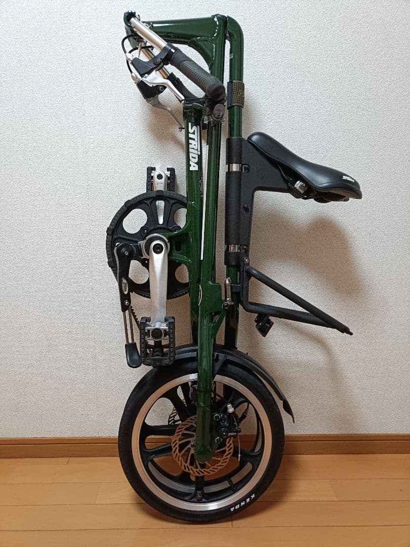 STRIDA LT グリーン 折り畳自転車 美品 ディスクブレーキ 純正タイヤ付