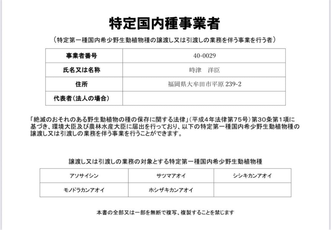 r*a様 ホシザキカンアオイ