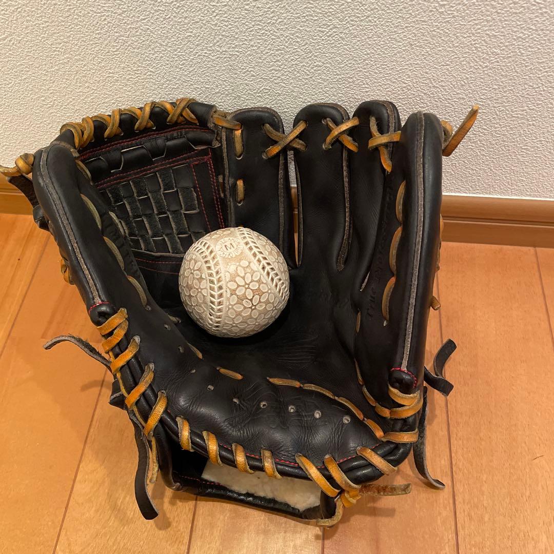 久保田スラッガー　硬式　内野　グローブ 黒 レザー