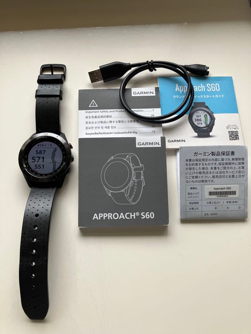 美品ガーミンGarmin ApproachS60 Premium純正レザーバンド