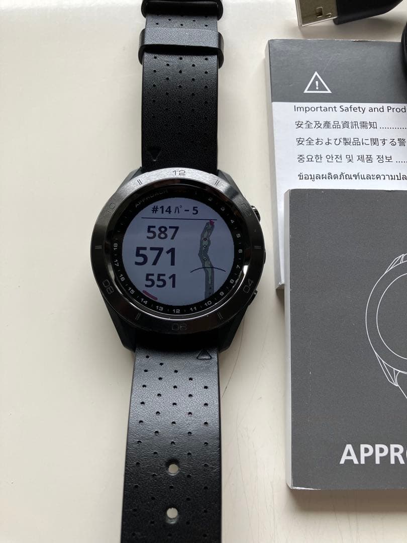 美品ガーミンGarmin ApproachS60 Premium純正レザーバンド