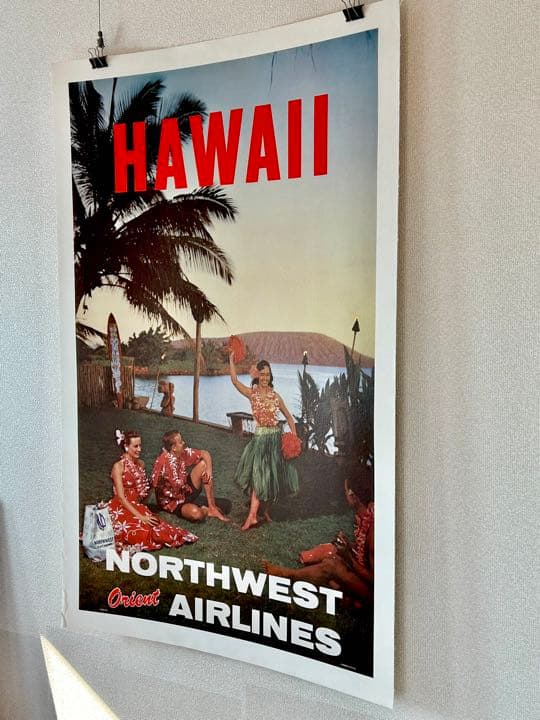 Northwest 航空 ビンテージ ポスター Hawaii poster