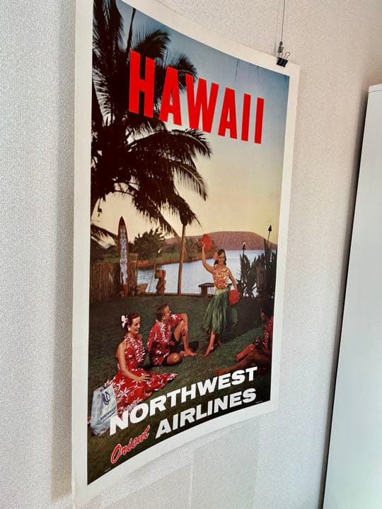Northwest 航空 ビンテージ ポスター Hawaii poster