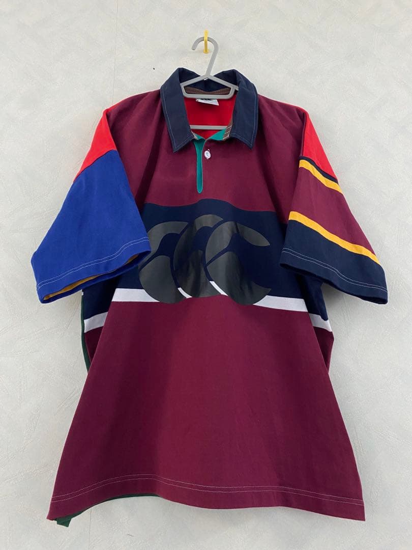美品 canterbury 半袖 ラガーシャツ サイズL クレイジーパターン