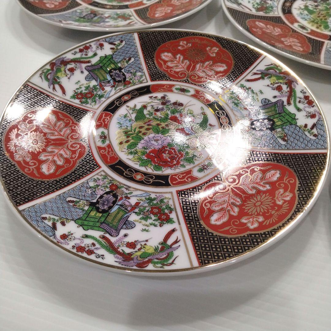 古伊万里 金襴手 金彩 色絵 色錦 花鳥文様 豪華絢爛 中皿 大皿 22cm