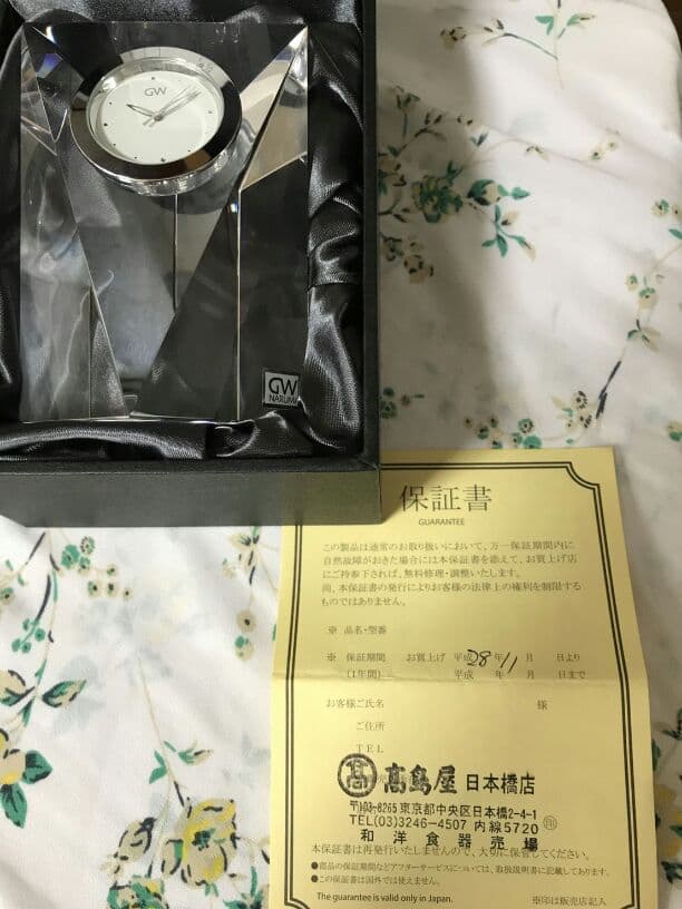 インテリア時計 GLASS WORKS NARUMI Desk Clock