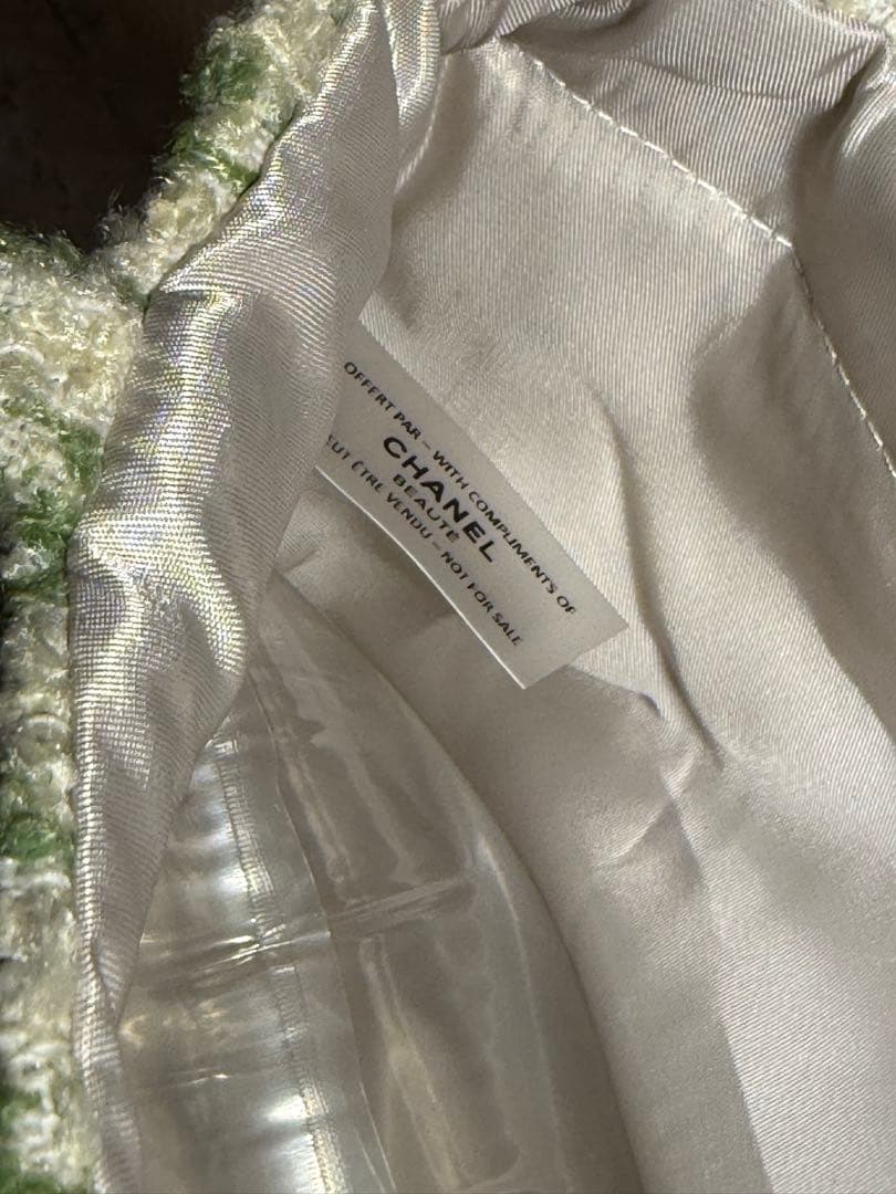 CHANEL VIPノベルティ ツイード ココマーク パール ラインストーン
