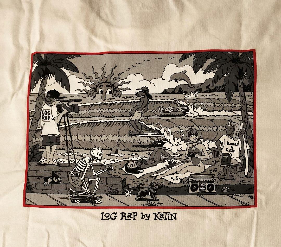 LOG RAP BY KATIN ロゴ&バックプリントTシャツ M ホワイト