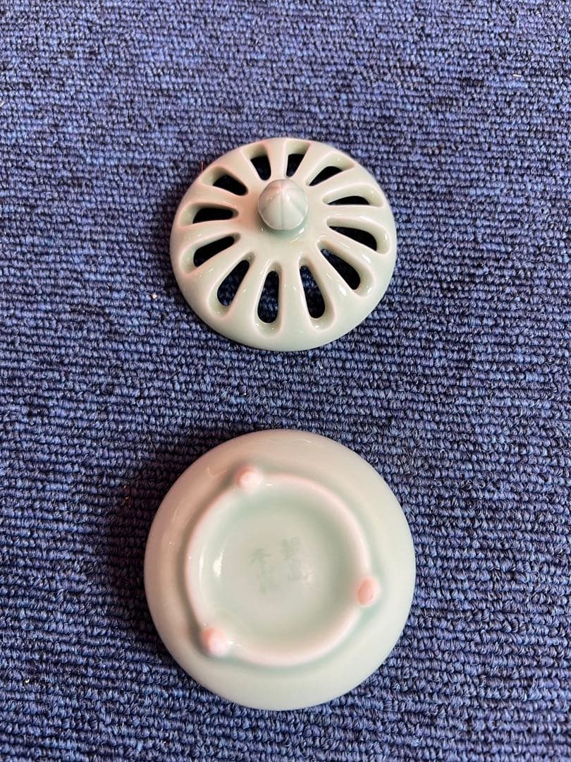1148 鍋島焼　青磁　香炉　未使用