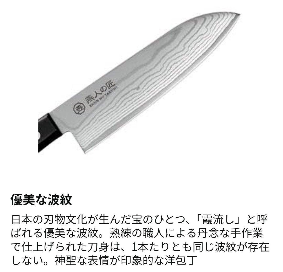 よこやま 燕人の匠 ダマスカス 霞流し 三徳包丁 170mm ETK-1500