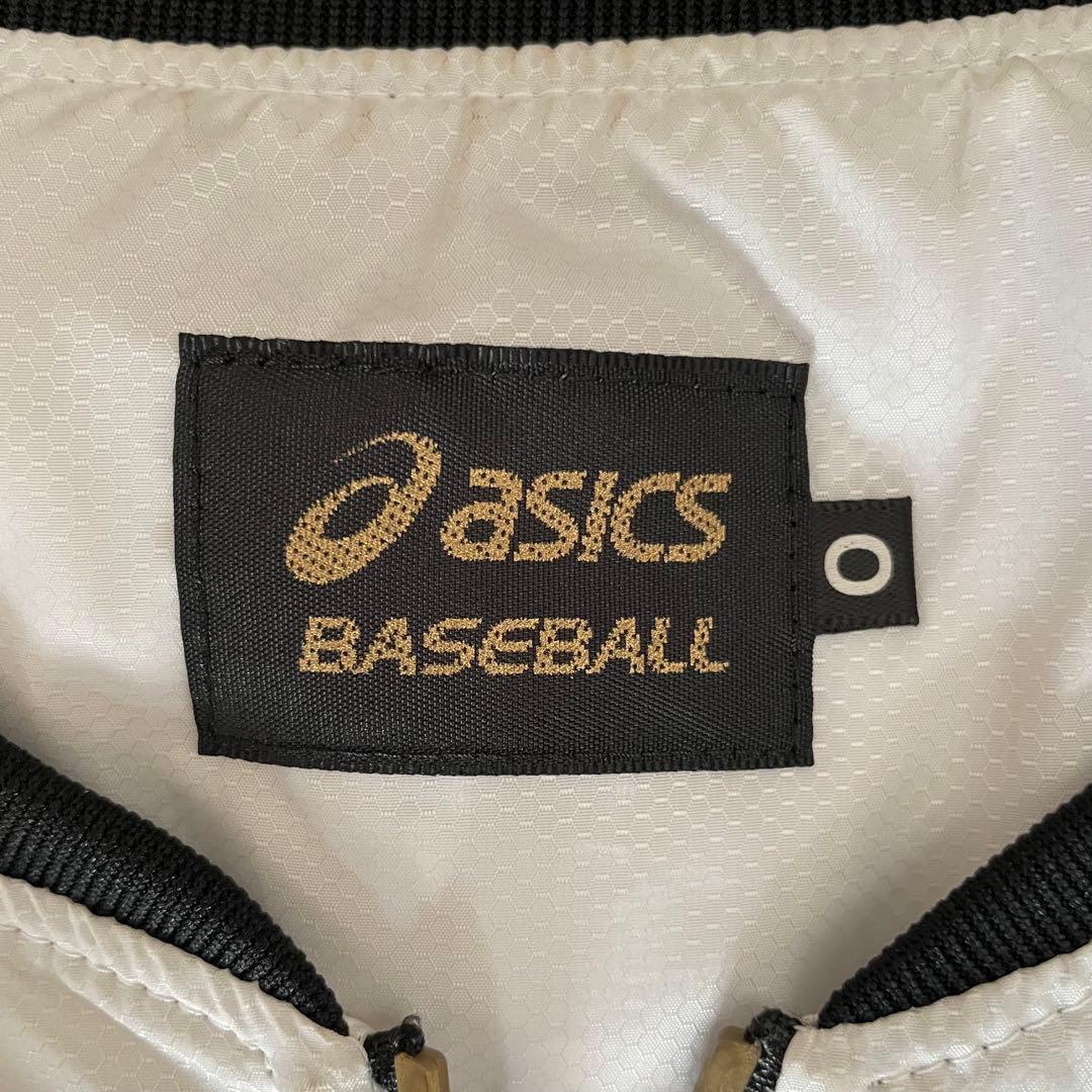 asics ゴールドステージ半袖スポーツジャケット ホワイト/ブラック/ゴールド