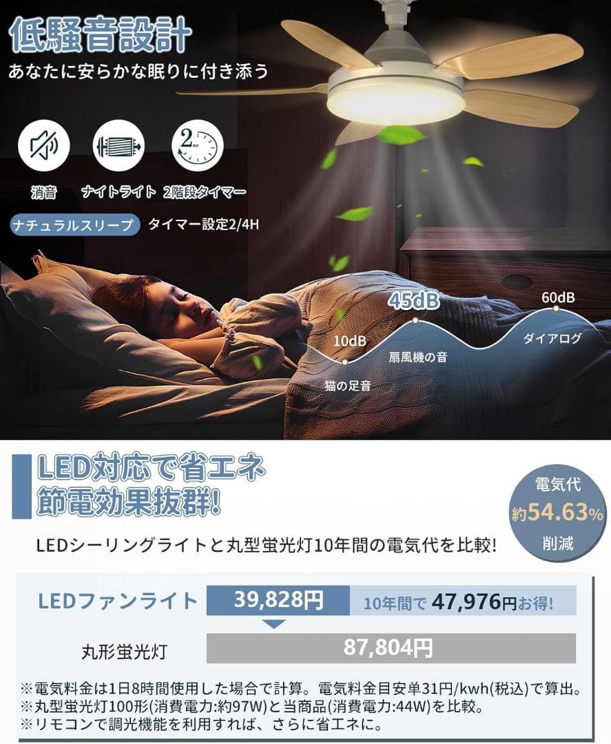 ✨大特価✨シーリングファンライト LED 大風量　大光量　扇風機 44W 照明
