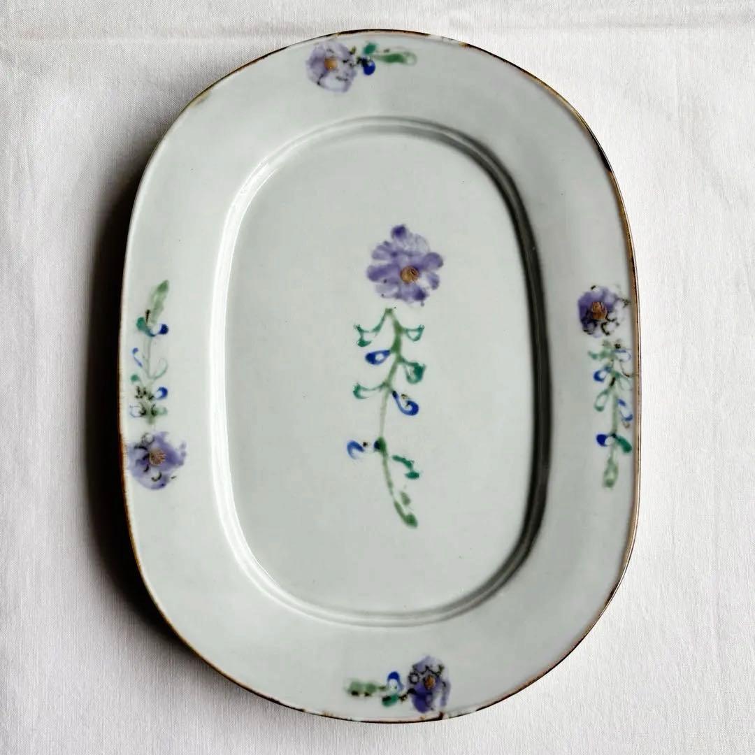 伊藤聡信　色絵　オーバル　皿　楕円　食器　小花柄