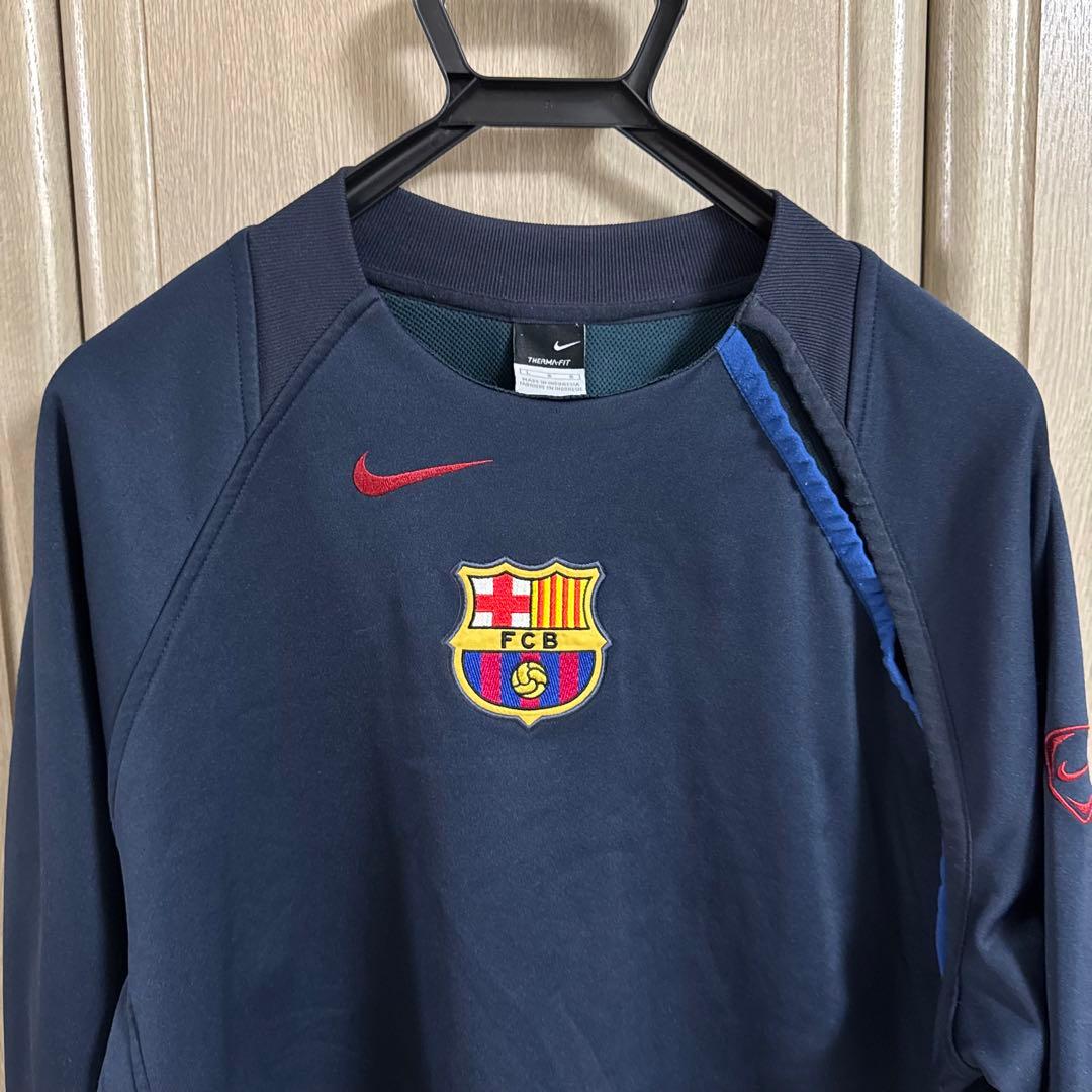 NIKE製 バルセロナ クルーネックトップス Lサイズ/トータル90/ネイビー