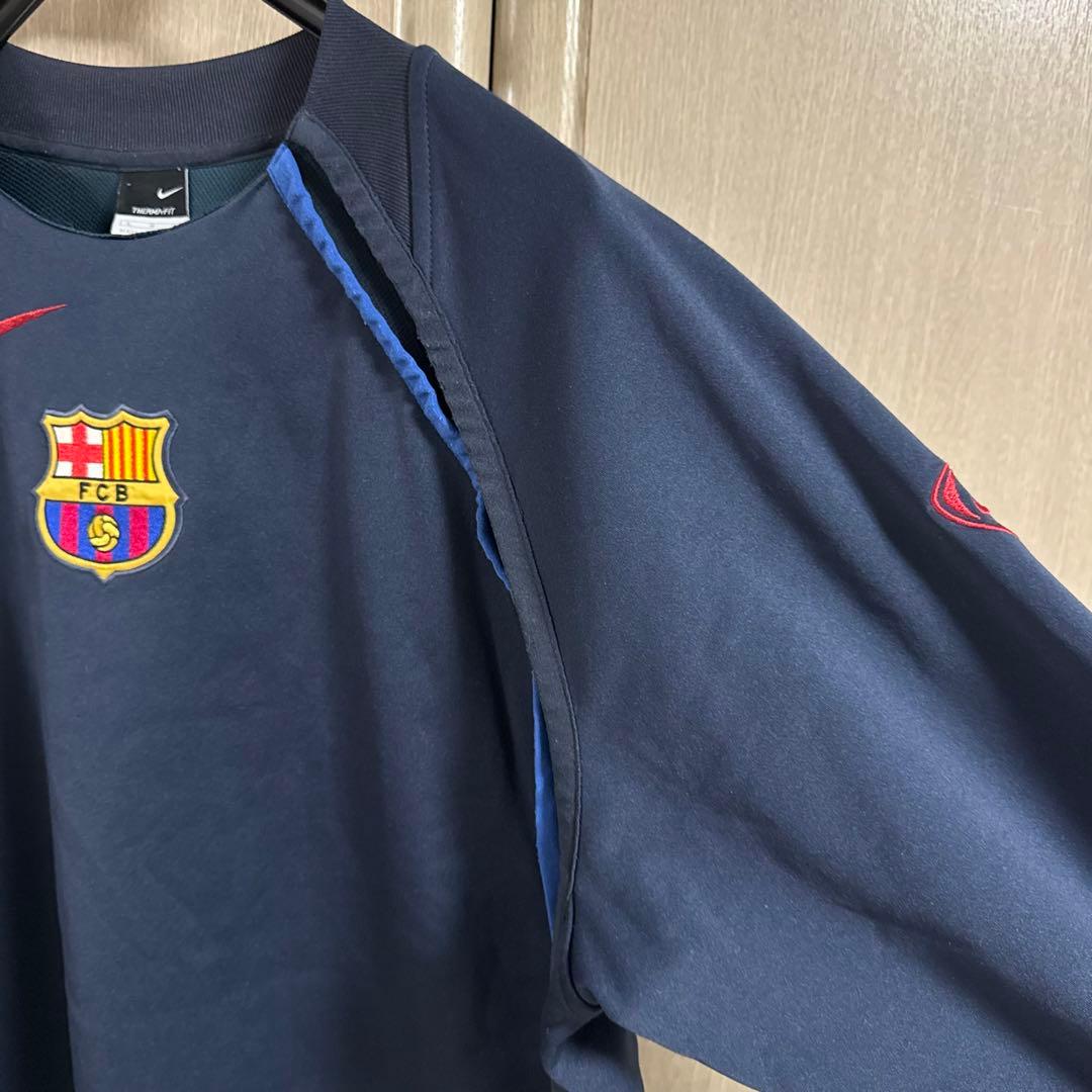 NIKE製 バルセロナ クルーネックトップス Lサイズ/トータル90/ネイビー