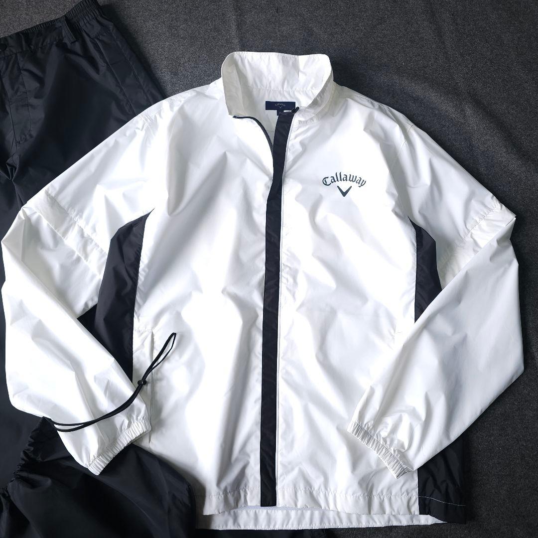 極美品 3L Callaway Golf レインウェア上下セット 白黒 メンズ
