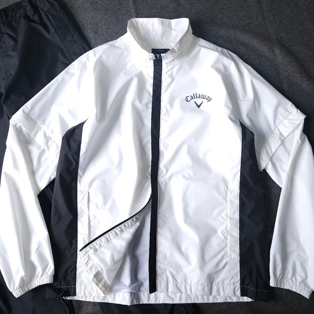 極美品 3L Callaway Golf レインウェア上下セット 白黒 メンズ