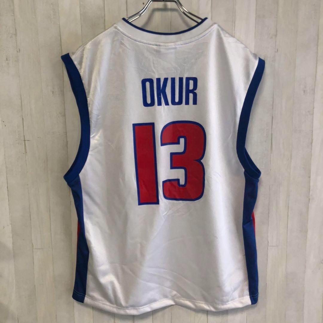 NBA Reebok　リーボック　ピストンズ　プリントロゴ　ノースリーブ　古着