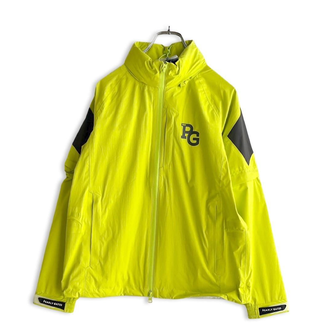 694 パーリーゲイツ 定価61,600円ビックロゴ レインウェア ライム1 M