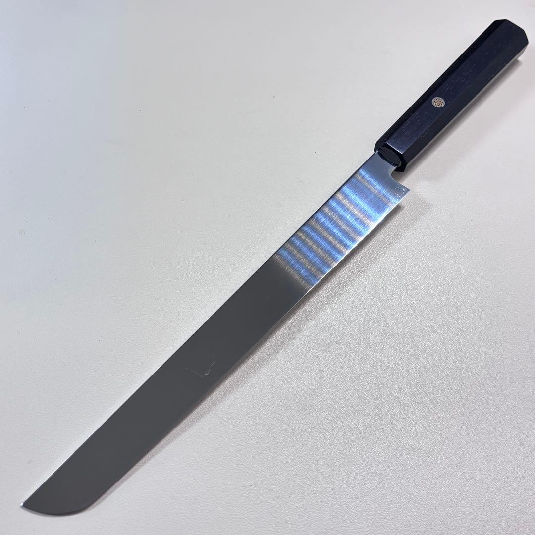 270mm 先丸柳刃包丁 鏡面　黒檀八角柄 刺身包丁 「全鋼︒