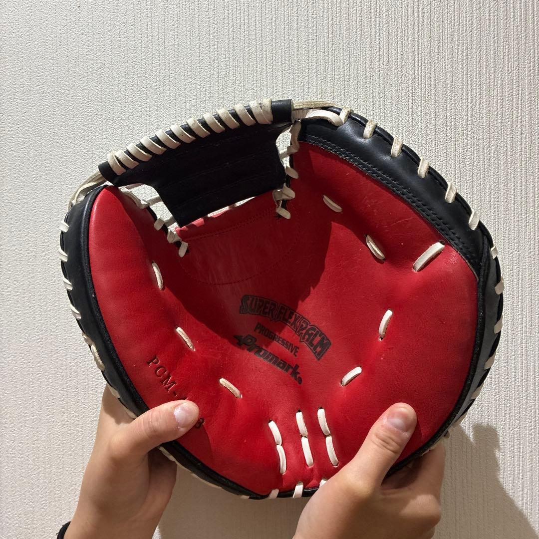 プロフェッショナルモデル 軟式野球グローブ 赤黒