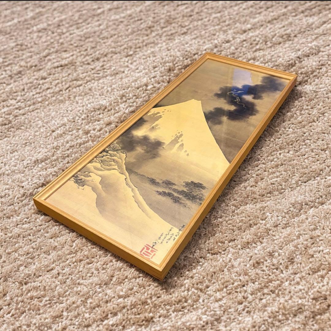 新品　葛飾北斎 富士越龍図　額入り　浮世絵　日本画　FUJI HOKUSAI