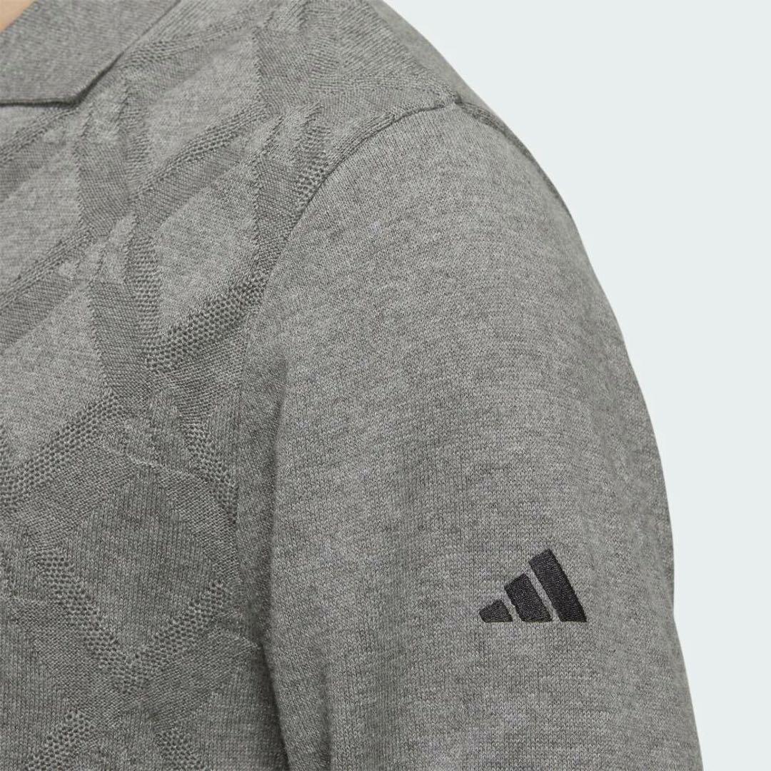 送料無料 新品 adidas GOLF アーガイル柄セーター ポロ 2XL GR