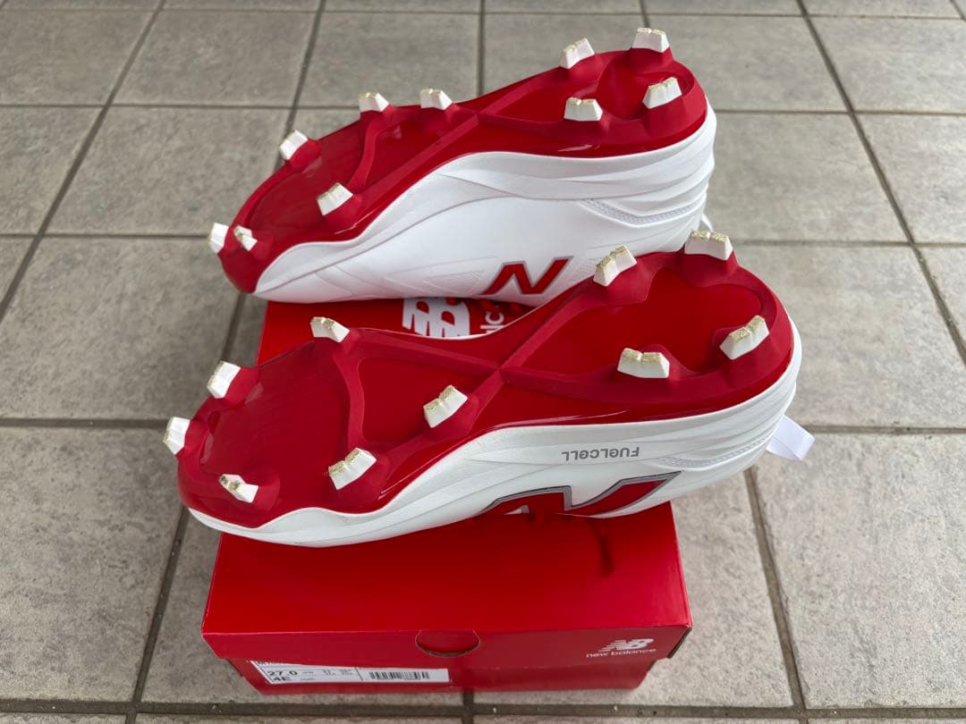 New Balance スパイク 27.0cm ホワイト/レッド