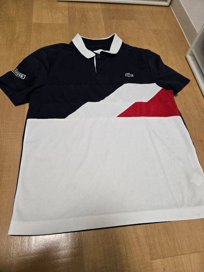 LACOSTE ポロシャツ US M ネイビー ホワイト