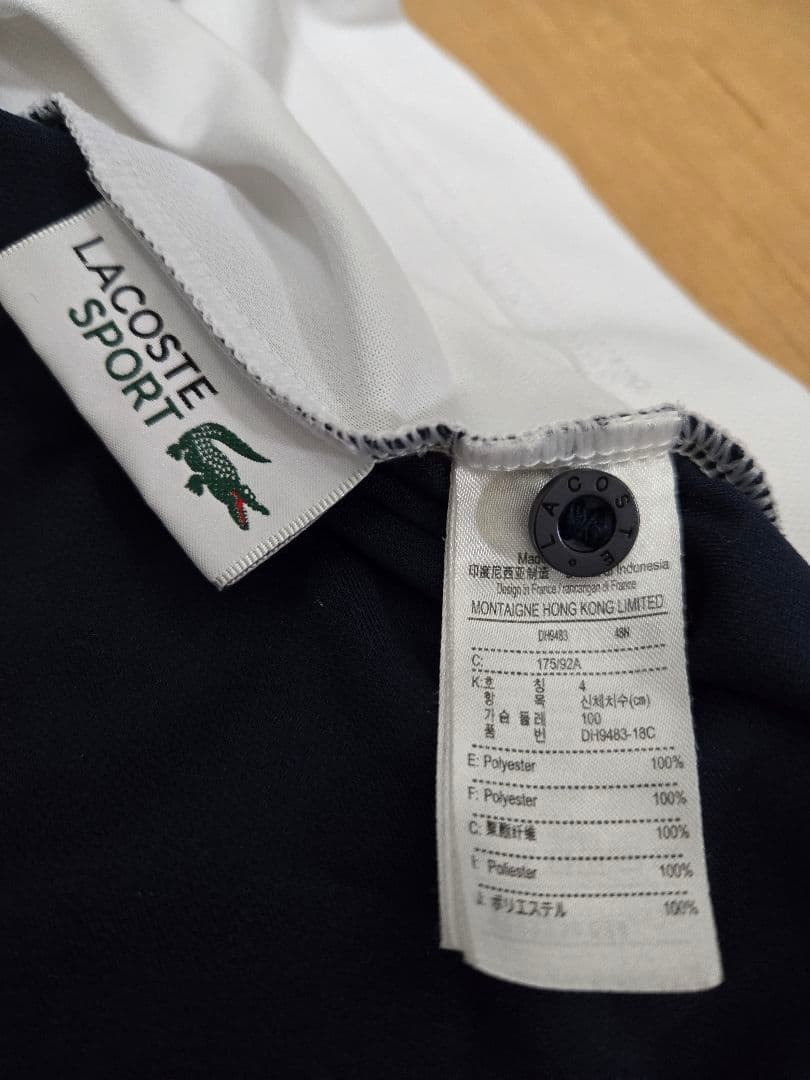 LACOSTE ポロシャツ US M ネイビー ホワイト