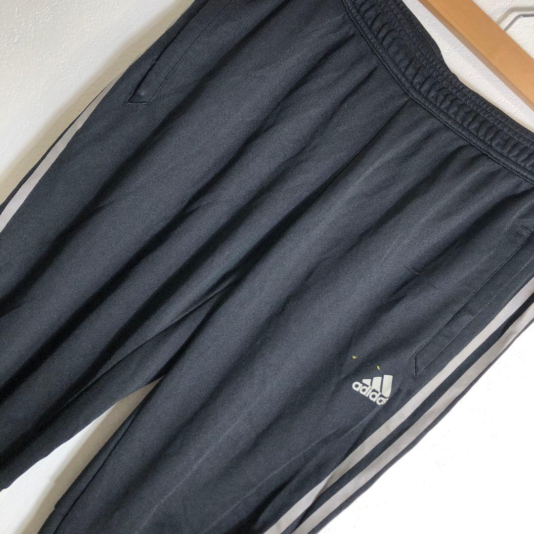 adidas/ブラックジャージパンツ/ストライプ/3本線