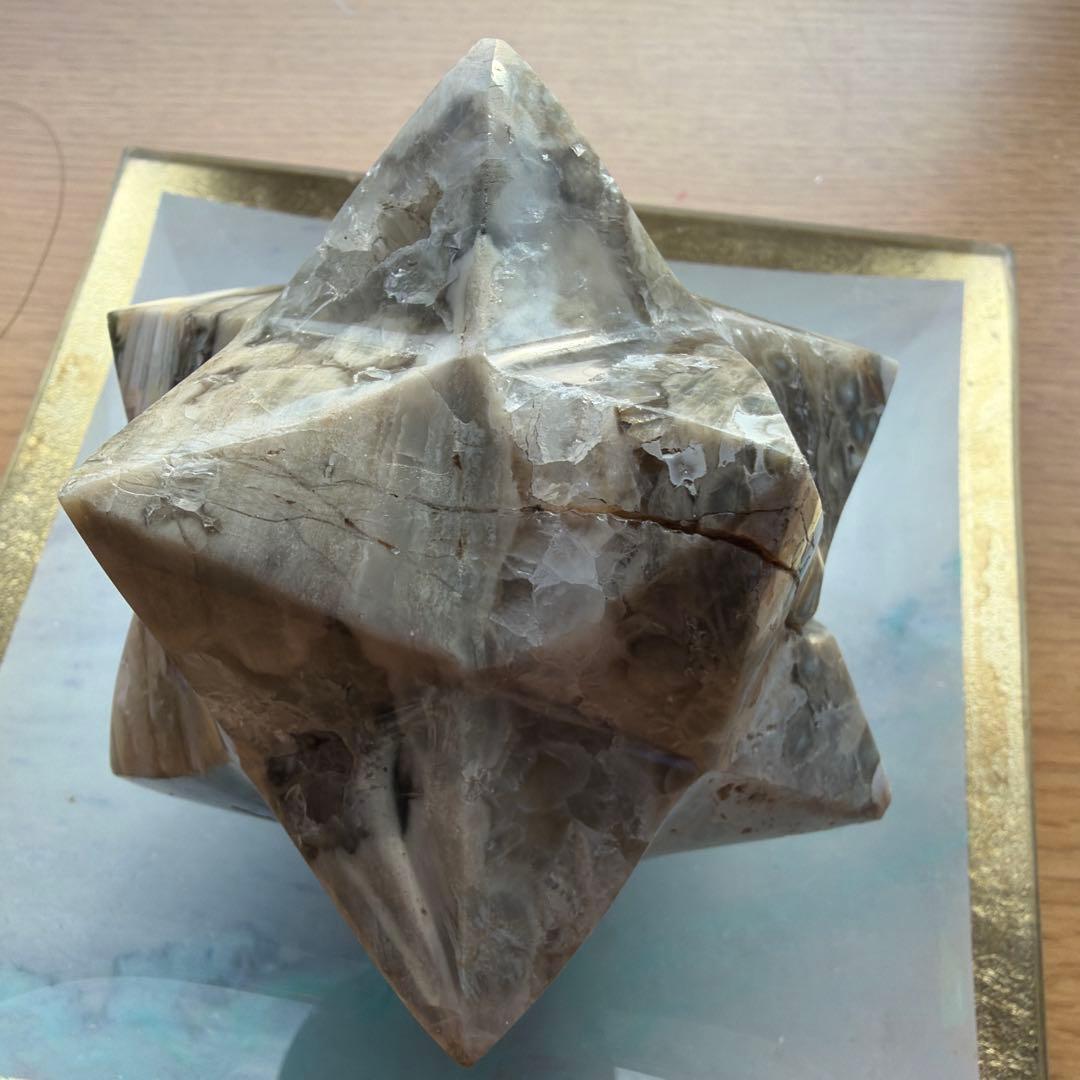 ✨オーシャンジャスパーのアステロイド✨ジオード、虹あり　五芒星　六芒星　天然石