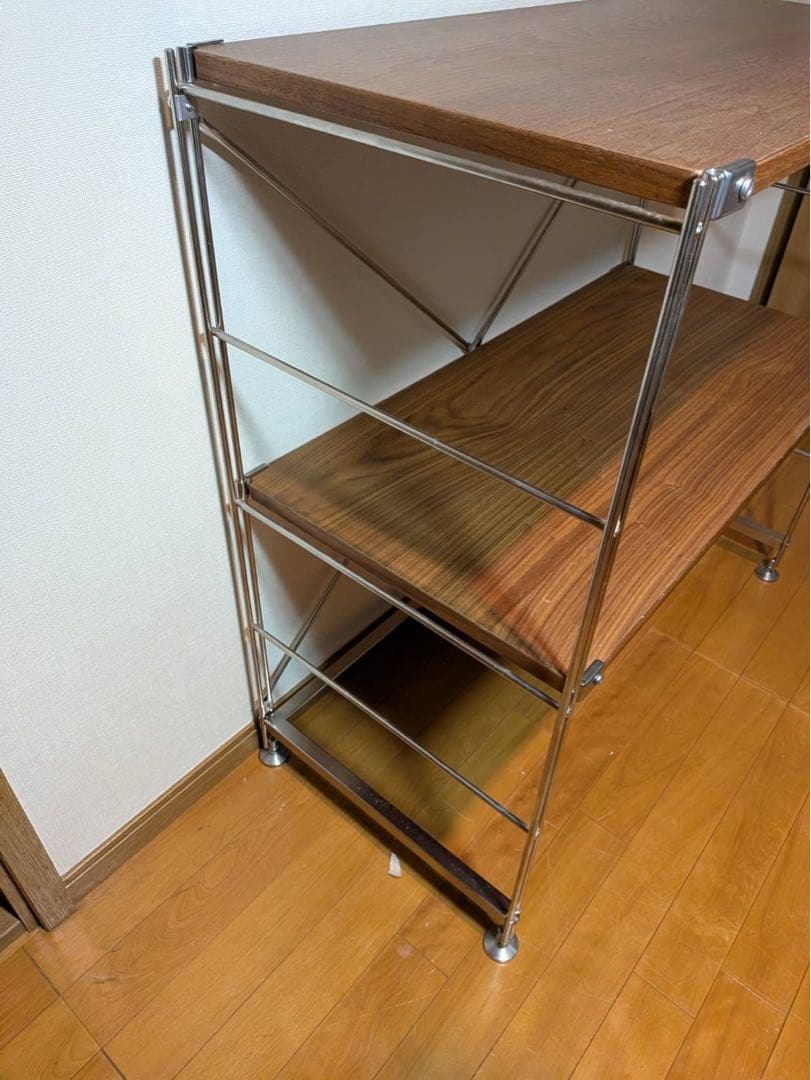 ■こうぴ■無印 ステンレスユニットシェルフ ウォールナット 棚 収納 家具