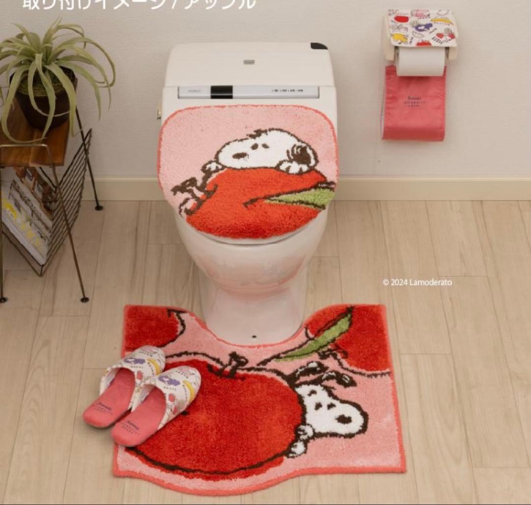 24日迄大特価　ブルー色　PEANUTS スヌーピー トイレマットセット　新品