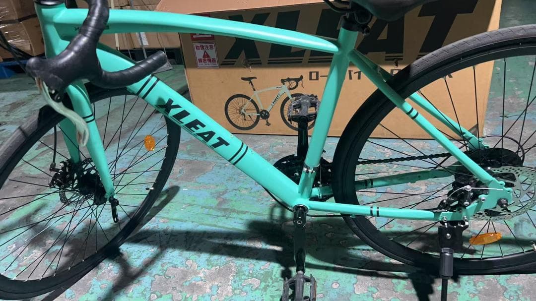 中古美品ロードバイク 自転車 初心者 21段変速　ターコイズ