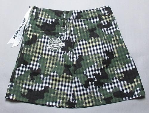 新品 パーリーゲイツ ゴルフ　カモフラ チェック柄 ストレッチスカート/0(S)