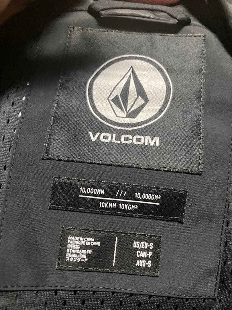 Volcom スノーボード用防水ジャケット 黒オレンジ