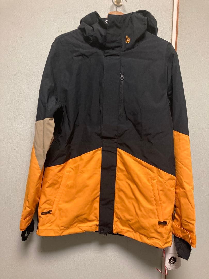 Volcom スノーボード用防水ジャケット 黒オレンジ