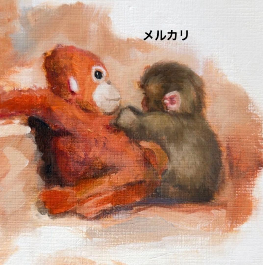 パンチくん ニホンザル オランウータンぬいぐるみ 原画 手描きイラスト アート